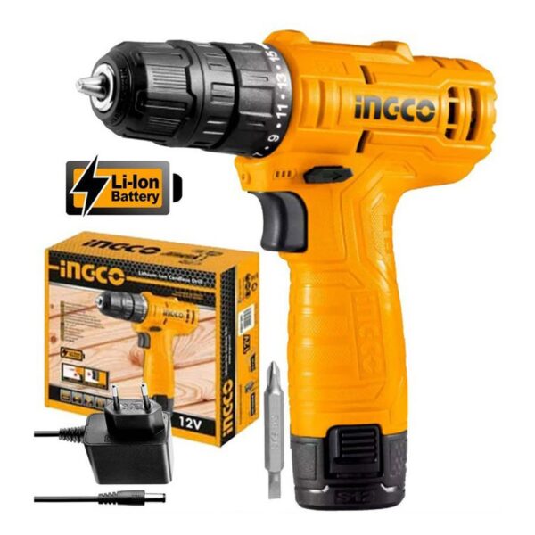 Máy khoan pin 12V Ingco CDLI12415 Chính Hãng, Kèm Pin Sạc