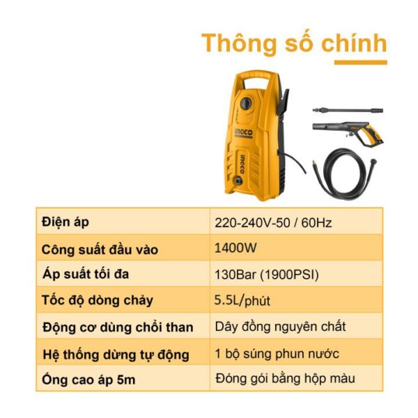 May rua xe tang ap HPWR14008 INGCO cong suat 1400W 1