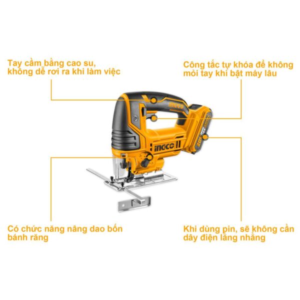 Thân máy cưa lọng Ingco CJSLI8501 dùng pin 20V