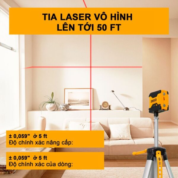 Máy đo mức laser đỏ Ingco HLL156508 Chính Hãng, Giá Rẻ Nhất 13 May do muc can bang HLL156508 tia laser INGCO tia do 1