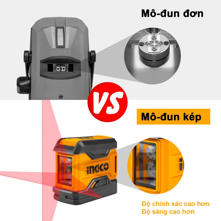 Máy đo mức laser đỏ Ingco HLL156508 Chính Hãng, Giá Rẻ Nhất 3 May do muc can bang HLL156508 tia laser INGCO tia do 3