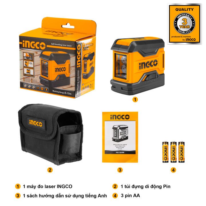 Máy đo mức laser đỏ Ingco HLL156508 Chính Hãng, Giá Rẻ Nhất 2 May do muc can bang HLL156508 tia laser INGCO tia do 4