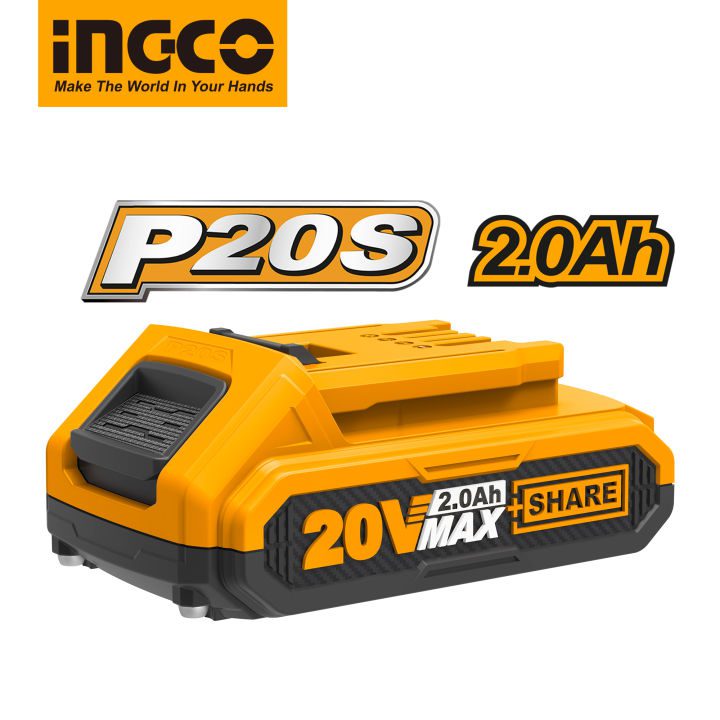 Pin Li-ion 20V 2Ah Ingco FBLI20011 mẫu cũ, không hộp Chính Hãng, Giá Rẻ 3 Pin Litium 20V2Ah FBLI20011 2