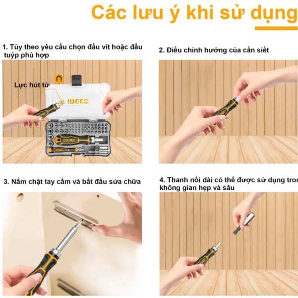 Bo tua vit da nang 55 chi tiet thep CRV INGCO HKSDB0558 1