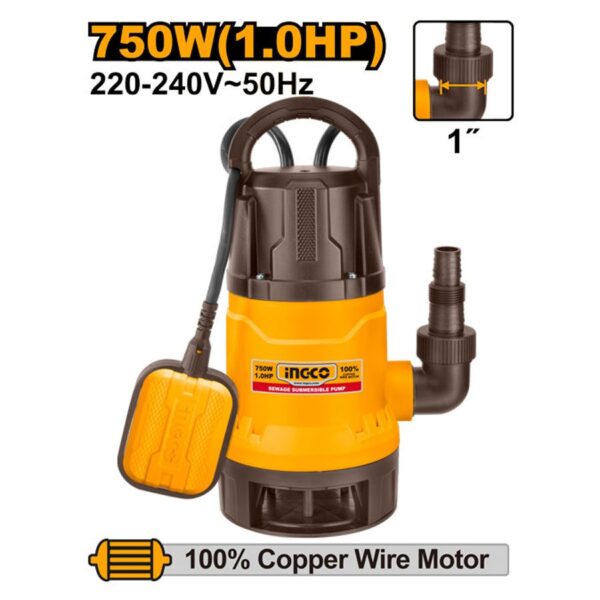 Máy bơm chìm 750W nước thải Ingco SPD7508 Chính Hãng