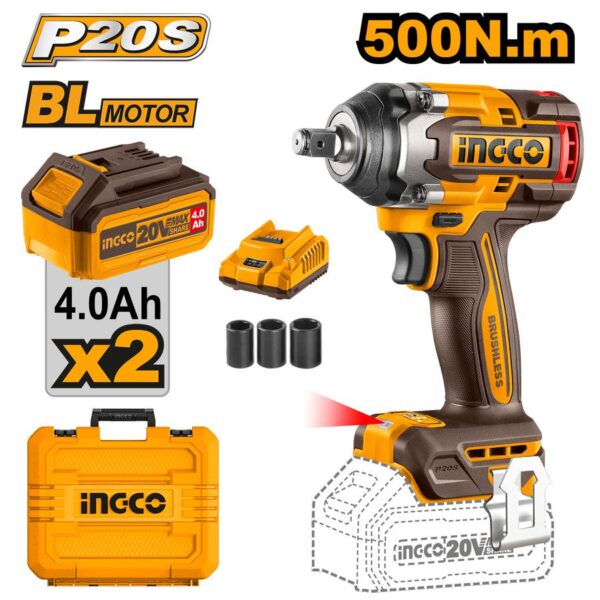 Máy siết bu lông pin 500Nm Ingco CIWLI2050 Mạnh Mẽ 5
