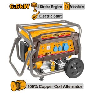 Máy phát điện 6.5kw INGCO GE65006 100% dây đồng chạy xăng Giật Nổ và Đề Điện