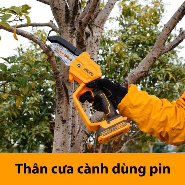 Máy cưa xích pin 20V Ingco CGSLI2058 Chính Hãng, Giá Rẻ ( Chưa kèm pin & Sạc) 2