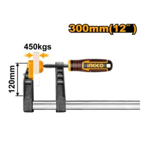 Kẹp gỗ chữ F 120*300mm Ingco HFC021201 Chính Hãng, Giá Rẻ