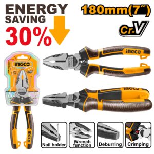Kìm răng 7" thép Crv Ingco HHCP28180 Chính Hãng, Giá Rẻ 3