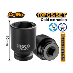 Bộ 10 đầu tuýp 1/2" Ingco HKISSD12101 Chính Hãng, Giá Rẻ