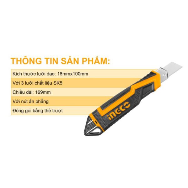 Dao rọc giấy SK5 28cm Ingco HKNS28035 Chính Hãng, Giá Rẻ 2