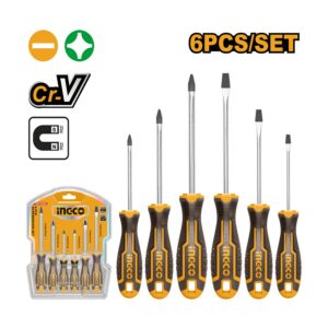 Bộ 6 tua vít thép CrV Ingco HKSD0628 Chính Hãng, Giá Rẻ 3