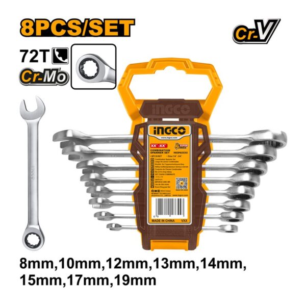 Bộ 8 cờ lê 8-19mm Ingco HKSPAR1082 Chính Hãng, Giá Rẻ Nhất 4