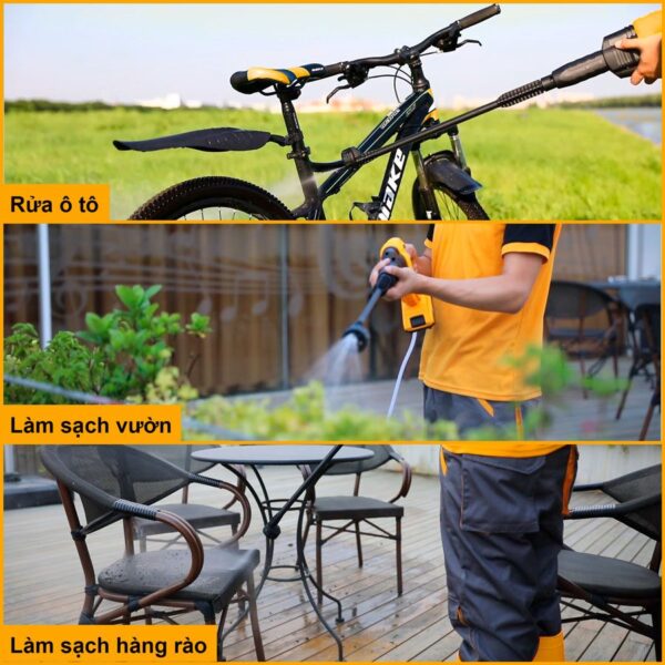 Máy rửa xe pin 20V Ingco CPWLI2008 Chính Hãng, Giá Rẻ Nhất 9 Máy rửa xe dùng pin 20V INGCO CPWLI2008