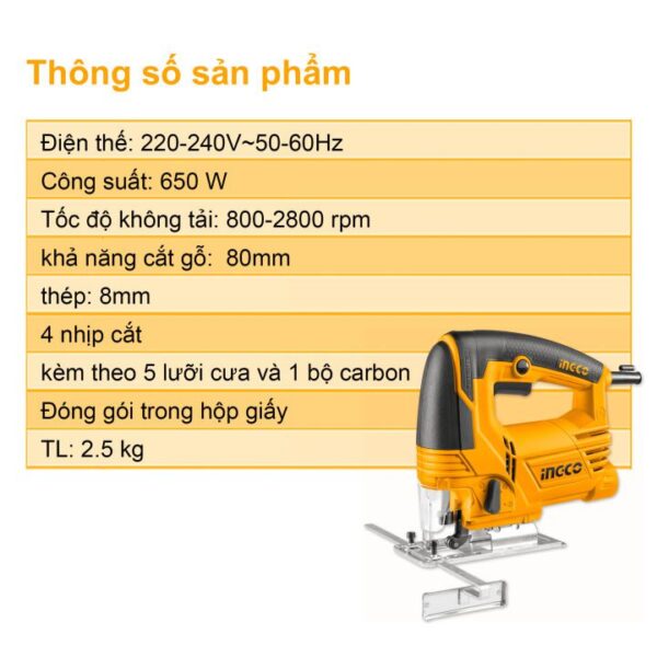 Máy cưa lọng 650W Ingco JS6508 Chính Hãng, Giá Rẻ Nhất 3