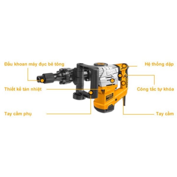 Máy đục bê tông 1300W Ingco PDB13008 Chính Hãng, Giá Rẻ 5