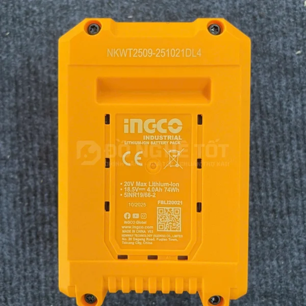 Pin sạc Lithium 20V 4Ah Ingco FBLI20021 4