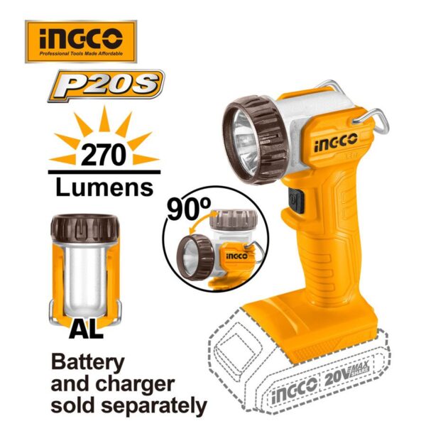 Đèn làm việc pin 20V Ingco CWLI2038 Chính Hãng, Giá Rẻ Nhất 2