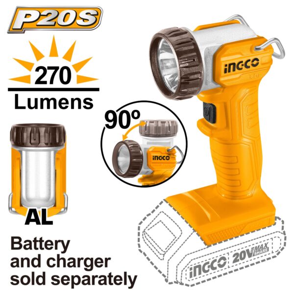 Đèn làm việc pin 20V Ingco CWLI2038 Chính Hãng, Giá Rẻ Nhất 4
