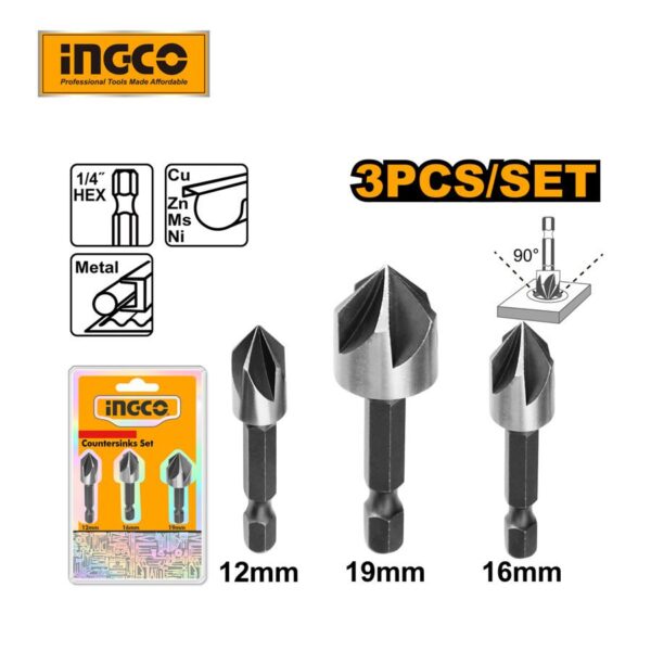 Bộ 3 mũi doa lỗ giấu vít Ingco DBCS0031 Chính Hãng 2