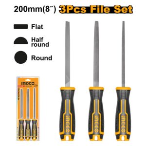 Combo 3 giũa thép dẹt, tròn, bán nguyệt Ingco HKTFS1308 Chính Hãng 4