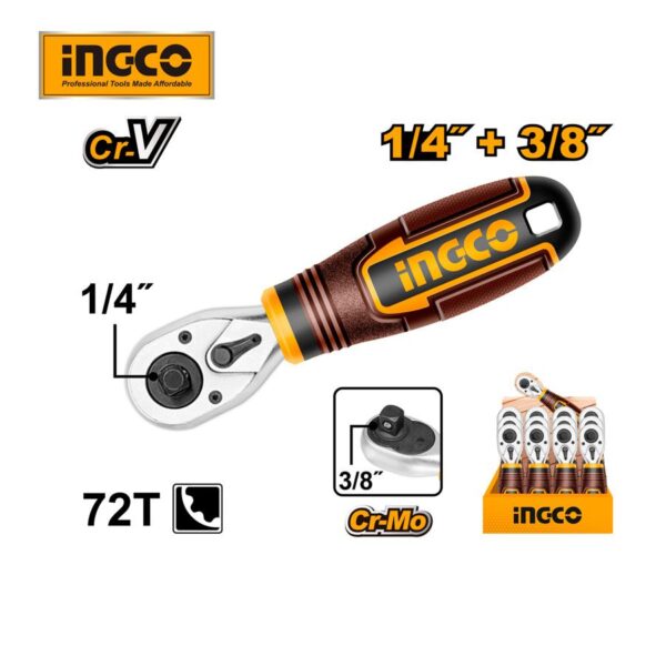 Cần siết 2 chiều 1/4 inch 72 răng Ingco HRTH081438 Chính Hãng 2