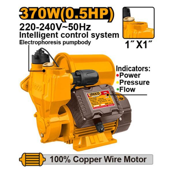 Máy bơm nước tự mồi 370W Ingco VPZ3708 Chính Hãng, Giá Rẻ 4