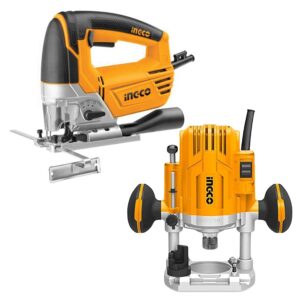 Bộ Combo Máy cưa lọng 800W + phay gỗ 1600W Ingco BTCB202414 Chính Hãng