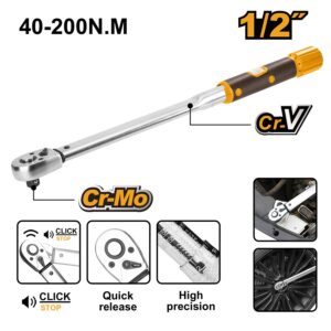 Cần siết 2 chiều 1/2 inch 40-200Nm Ingco HPTW200N1 Chính Hãng