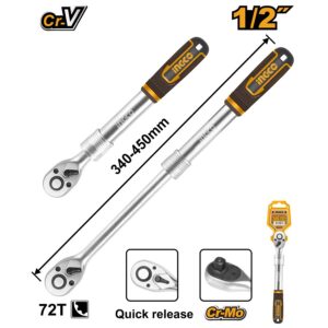 Cần siết 2 chiều 1/2 inch Ingco HRTH08128L Điều Chỉnh 340-450mm Chính Hãng