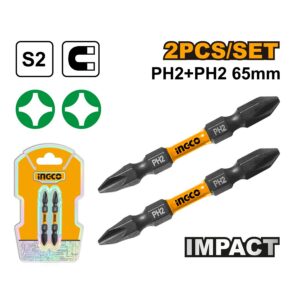 Bộ 2 mũi bắt vít bake hai đầu Ingco SDBIM72PH265 Chính Hãng