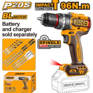 Thân máy khoan pin 20V ba chức năng có búa motor không chổi than