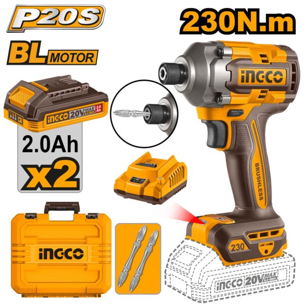 Máy siết vít pin 20V không chổi than, 230Nm