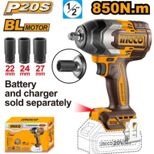 Thân máy siết bu lông 20V 850Nm Ingco CIWLI20851 Mạnh Mẽ