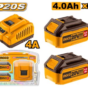 Bộ 2 pin 4.0Ah + sạc FBCPK1424 Ingco 20V Chính Hãng