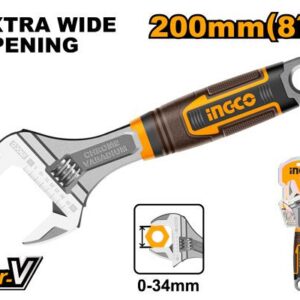 Mỏ lết thép CrV 200mm mở rộng 34mm Ingco HADW131088 Chính Hãng