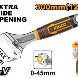 Mỏ lết thép Crv 300mm 0-45mm Ingco HADW131128 Chính Hãng