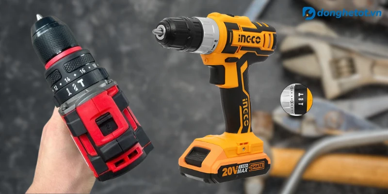 Đồ Nghề Điện Nên Mua Gì? Bộ Dụng Cụ Cần Thiết 2026 13 Máy khoan pin 20V tích hợp chức năng búa cho phép khoan xuyên bê tông, gạch và các vật liệu xây dựng cứng với hiệu quả cao.