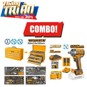 Combo Ưu Đãi Bộ thùng 3 ngăn 132 dụng cụ HTCS221321