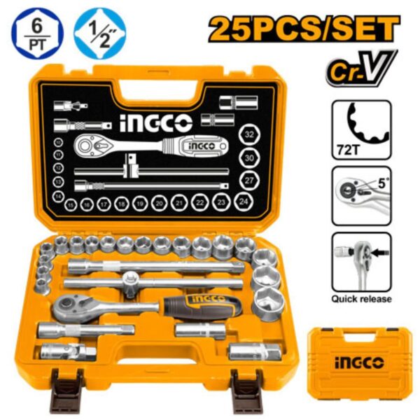 Bộ 25 đầu tuýp 1/2 inch Ingco HKTS12251 Chính Hãng 02