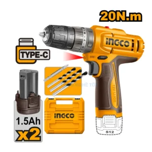 Máy Khoan Pin 12V 20Nm Ingco CIDLI12206 Có Búa Type-c (Bản Nâng Cấp) 01