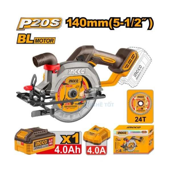 Máy Cưa Gỗ Đĩa Tròn 20V 140mm Ingco CSLI14023 Chính Hãng 02