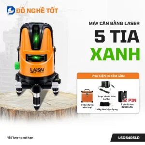 Máy Cân Bằng Laser 5 Tia Xanh LAISAI LSG640SLD – Tia Rõ Nét, Độ Chính Xác Cao (Kèm Chân) 1