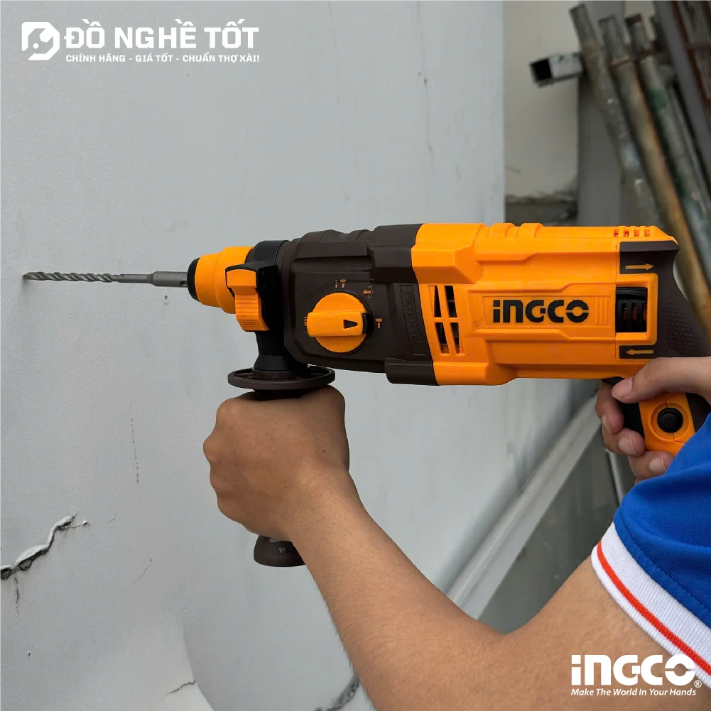 Đồ Nghề Điện Nên Mua Gì? Bộ Dụng Cụ Cần Thiết 2026 8 May khoan duc be tong dien 220V 650W Duoi gai RGH6528 6