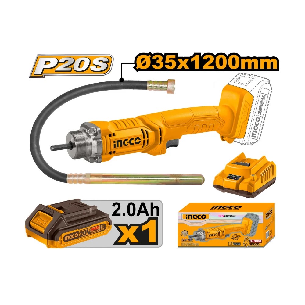 Máy Đầm Dùi Bê Tông Pin 20V Ingco CCVLI2023011, Giá Tốt 2 Máy Đầm Dùi Bê Tông Pin 20V Ingco CCVLI2023011, Giá Tốt