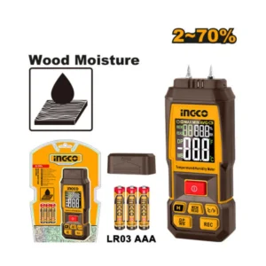 Máy Đo Độ Ẩm Gỗ 2-70% Ingco HETWM031, Hàng Chính Hãng 01