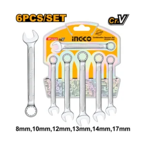 Bộ 6 Cờ Lê Vòng Miệng 8-17mm Ingco HKSPA1068, Chính Hãng 01