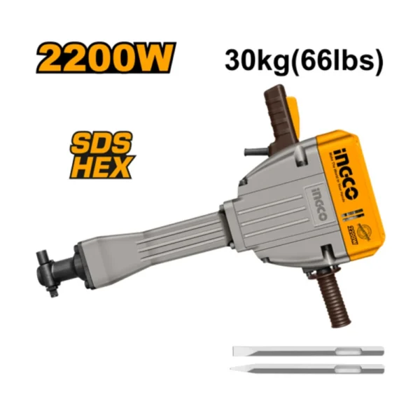 Máy Đục Bê Tông 2200W 75J mũi gài HEX Ingco PDB22001, Chính Hãng Giá Tốt 01
