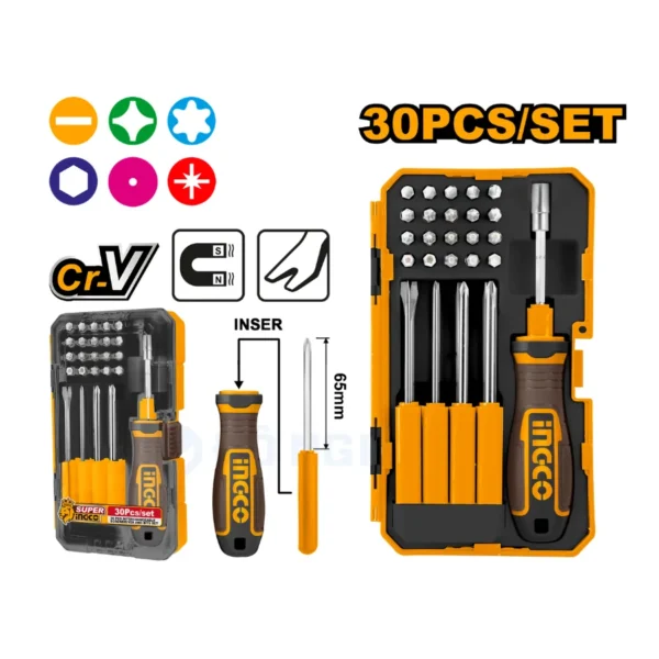 Bộ 30 Đầu Vít Đa Năng Thép Cao Cấp Ingco AKISD3001 Giá Tốt 01